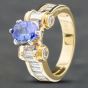 Second Hand 14ct Yellow Gold 1.05ct Oval Cut Tanzanite & Diamond Dress Ring 43411003