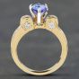 Second Hand 14ct Yellow Gold 1.05ct Oval Cut Tanzanite & Diamond Dress Ring 43411003