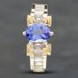 Second Hand 14ct Yellow Gold 1.05ct Oval Cut Tanzanite & Diamond Dress Ring 43411003
