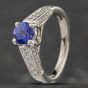 Second Hand Platinum Tanzanite & Brilliant Cut Diamond Dress Ring 43411007