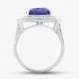 Second Hand 18ct White Gold 6.45ct Tanzanite & 0.80ct Brilliant Cut Diamond Cushion Shape Cluster Ring 4341155230
