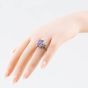 Second Hand Platinum Amethyst & 0.06ct Brilliant Cut Diamond Dress Ring 43421004