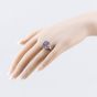 Second Hand Platinum Amethyst & 0.08ct Diamond Rectangular Dress Ring 43421008