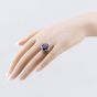 Second Hand Platinum 9.80ct Amethyst & 0.15ct Diamond Oval Dress Ring 43421010
