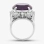 Second Hand Platinum 12.00ct Amethyst & 0.78ct Brilliant Cut Diamond Large Oval Cluster Ring 434215732