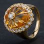 Second Hand 18ct Yellow Gold Citrine and Diamond Dress Ring 4343004