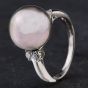 Second Hand Platinum 0.17ct Tahiti Pearl Diamond Set Shoulders Dress Ring 4344008