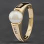 Second Hand 14ct Yellow Gold Cultured Pearl & Brilliant Cut Diamond Dress Ring 43441001