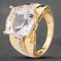 Second Hand 14ct Yellow Gold Certificated 13.5ct Pink Topaz & 0.04ct Single Cut Diamond Dress Ring 43451009