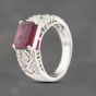 Second Hand Platinum 2.13ct Red Tourmaline & 0.33ct Diamond Rectangular Dress Ring 43461004