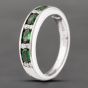 Second Hand 14ct White Gold 0.62ct Tsavorite Garnet & 0.12ct Diamond Half Eternity Ring 43471004