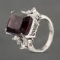 Second Hand Platinum 13.83ct Cushion Shape Garnet & 0.40ct Diamond Dress Ring 43471007