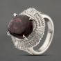 Second Hand Platinum 8.54ct Cabochon Cut Garnet & 1.13ct Diamond Cluster Ring 43471009