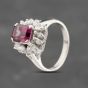 Second Hand Platinum 2.25ct Garnet & 0.56ct Diamond Rectangular Cluster Ring 43471011