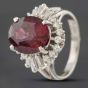 Second Hand Platinum 5.87ct Garnet & 0.66ct Diamond Oval Cluster Ring 434715718