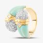 Second Hand 18ct Yellow Gold Turquoise & 0.62ct Diamond Crossover Dress Ring 43491000