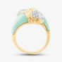 Second Hand 18ct Yellow Gold Turquoise & 0.62ct Diamond Crossover Dress Ring 43491000