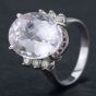 Second Hand 14ct White Gold Multi-Cut Diamond Kunzite Ring 4350001