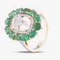 Second Hand 18ct Rose Gold Multi Stone & Brilliant Cut Diamond Oval Cluster Ring 43501010
