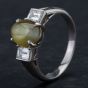 Second Hand Platinum Brilliant Diamond Chrysoberyl dress Ring 4351003