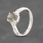 Second Hand Platinum 1.49ct Cats Eye & 0.09ct Trillion Cut Diamond Oval Shoulder Set Solitaire Ring 43511005