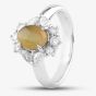 Second Hand Platinum 1.98ct Chrysoberyl Cats Eye & 0.61ct Diamond Cluster Ring 435115738