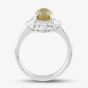 Second Hand Platinum 1.98ct Chrysoberyl Cats Eye & 0.61ct Diamond Cluster Ring 435115738