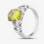 Second Hand 9ct White Gold 2.91ct Peridot & 0.03ct Brilliant Cut Diamond Dress Ring 4354012
