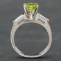 Second Hand 14ct Yellow Gold 1.03ct Peridot & Baguette Cut Diamond Shoulder Set Solitaire Ring 43541000