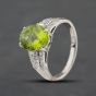 Second Hand 18ct White Gold Peridot & 0.46ct Diamond Dress Ring 43541004