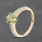 Second Hand 9ct Yellow Gold 1.00ct Peridot & 0.17ct Brilliant Cut Diamond Round Dress Ring 43541007
