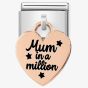 Nomination CLASSIC Composable Limited Edition Rose Gold Heart Pendant Mum In A Million Charm 431802/02