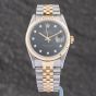 Second Hand Rolex Mens Datejust Diamond Black Bracelet Watch 16233