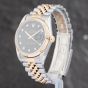 Second Hand Rolex Mens Datejust Black Dial Two Colour Bracelet Watch 16233