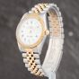 Second Hand Rolex Mens Datejust White Dial Two Colour Bracelet Watch 15223