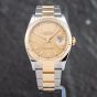 Second Hand Rolex Mens Datejust Gold Dial Silver Bracelet Watch 126233