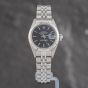 Second Hand Rolex Ladies Datejust Black Dial Silver Bracelet Watch 79174