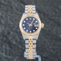 Second Hand Rolex Ladies Datejust Blue Dial Bracelet Watch 69173