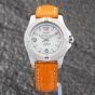 Second Hand Breitling Ladies Colt White Dial Orange Leather Strap Watch A74389
