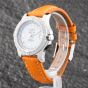 Second Hand Breitling Ladies Colt White Dial Orange Leather Strap Watch A74389