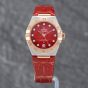 Second Hand OMEGA Ladies Constellation Red Leather Strap Watch 131.23.29.20.99.002