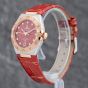 Second Hand OMEGA Ladies Constellation Red Leather Strap Watch 131.23.29.20.99.002