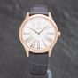Second Hand OMEGA Ladies De Ville Tresor 18ct Rose Gold White Leather Strap Watch 428.58.36.60.02.001