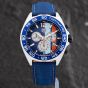 Second Hand TAG Heuer Mens Formula 1 Chronograph Gulf Special Edition Blue Leather Strap Watch CAZ101N.FC8243
