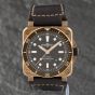 Second Hand Bell & Ross Mens Limited Edition Diver Bronze Brown Leather Strap Watch BR 03-92
