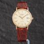 Second Hand Rotary Mens 9ct Gold Leather Strap Watch
