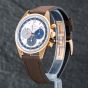 Second Hand Zenith Mens Chronomaster Original 18ct Rose Gold Silver Dial Leather Strap Watch 18.3200.3600/69.C901