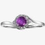 9ct White Gold Amethyst and Diamond Twist Cluster Ring 51Z82WG/10 AMY
