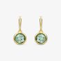 Swarovski Tahila Gold Tone Plated Green Crystal Mini Hoop Earrings 5572587