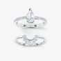 Swarovski Attract White Crystal Pear Ring Set